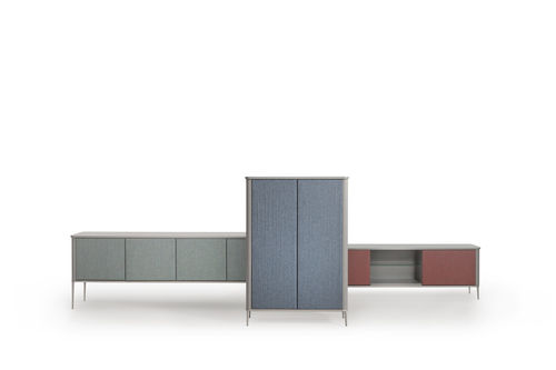 Contemporary sideboard - LEA - MIDJ - lacquered MDF / MDF / glass