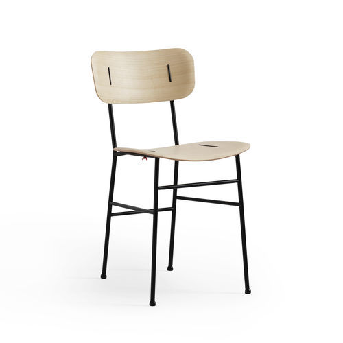 Contemporary chair - Piuma S M LG - MIDJ - indoor / fabric / leather