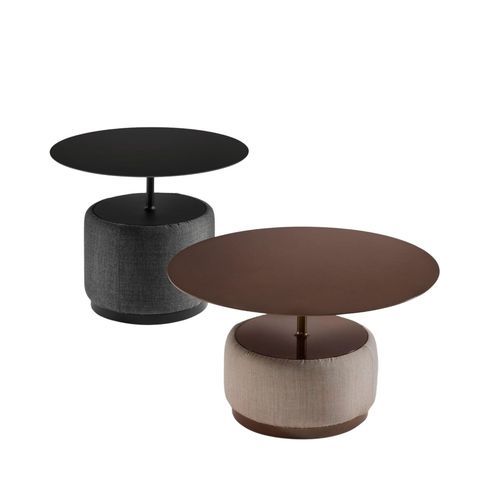 Contemporary coffee table - Bloom - MIDJ - steel / HPL / leather base