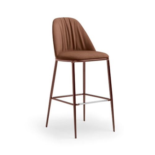 Contemporary bar chair - Lea Deluxe H65/75 - MIDJ - indoor / fabric / leather