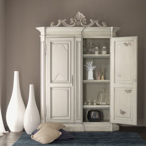High sideboard - ART 1 - Bertelè - New Baroque design / painted wood / white