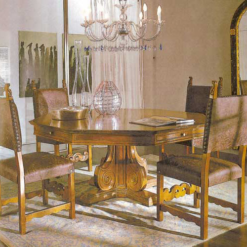 Traditional table - ART 505 - Bertelè - walnut / octagonal