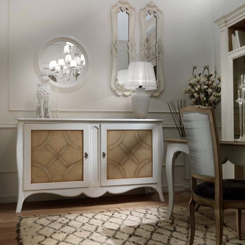 Traditional sideboard - ART. CT110 - Mobili Busatto - lacquered wood / white / brown