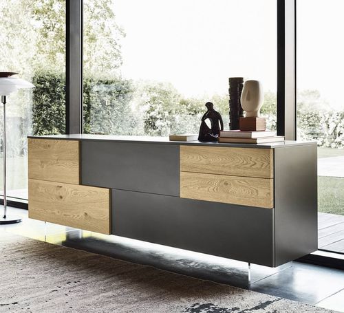Contemporary sideboard - INCONTRO C5C03 - SANGIACOMO - oak / wood veneer / matte lacquered wood