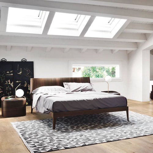 Double bed - ALIANTE 1.0 - SANGIACOMO - minimalist design / with headboard / oak