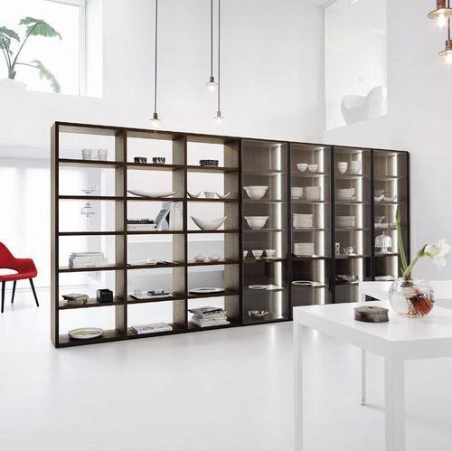Contemporary china cabinet - MODO M6C92 - SANGIACOMO - oak / wood veneer / glass