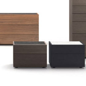 Contemporary bedside table - STATUS - SANGIACOMO - lacquered wood / oak / wood veneer