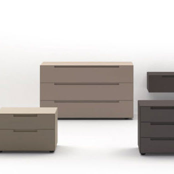Contemporary bedside table - ISEO - SANGIACOMO - matte lacquered wood / metal base / rectangular