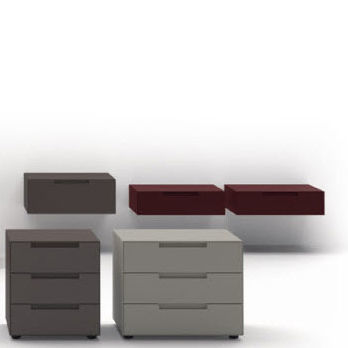 Contemporary bedside table - ISEO - SANGIACOMO - matte lacquered wood / metal base / rectangular