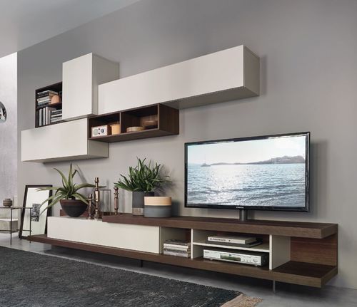 Contemporary TV wall unit - LAMPO L6C37 - SANGIACOMO - oak / wood veneer / composite