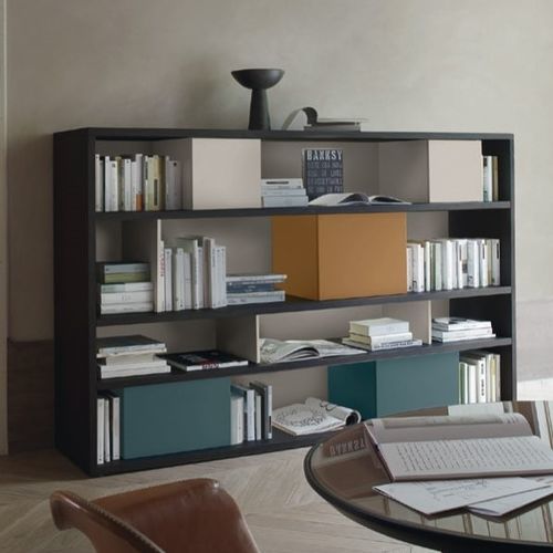 Free-standing bookcase - MODO M6C83 - SANGIACOMO - contemporary / oak / wood veneer