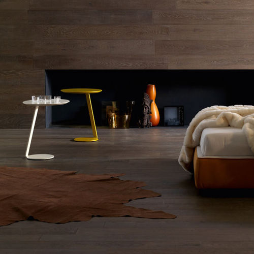 Contemporary side table - Giro - SANGIACOMO - lacquered wood / metal base / round