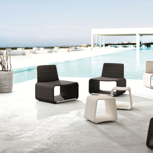 Original design armchair - HAMPTON - Roberti Rattan - aluminum / aluminum / with removable cushion
