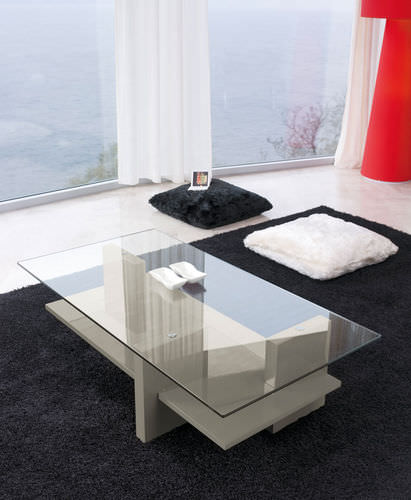 Contemporary coffee table - ZEN - ANTONELLOITALIA - wooden / glass / lacquered wood