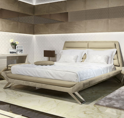 Double bed - PURO - SAN MARCO - contemporary / upholstered / with headboard