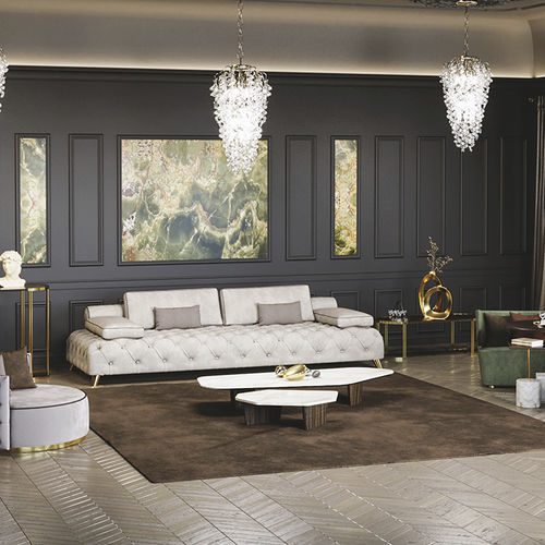 Contemporary coffee table - Scandal Home Couture - marble / Macassar ebony base / home