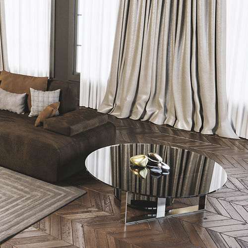 Contemporary coffee table - U - Scandal Home Couture - glass / metal base / round