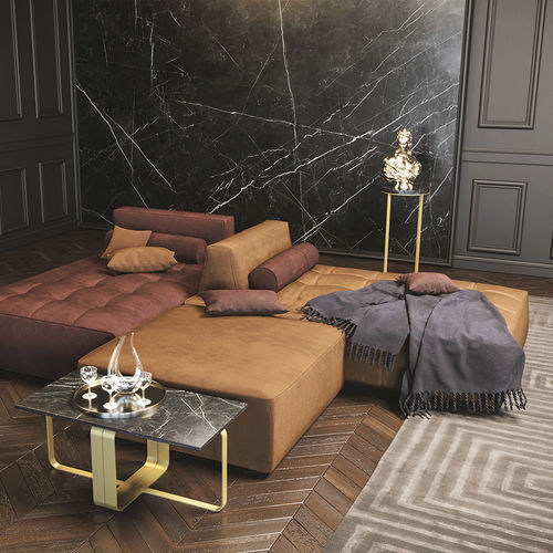 Contemporary chaise longue - STELLAR - Scandal Home Couture - velvet / living room / brown