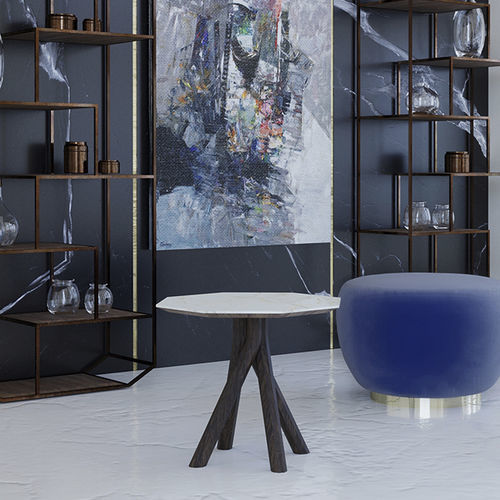 Contemporary side table - Game - Scandal Home Couture - ceramic / marble / solid wood base