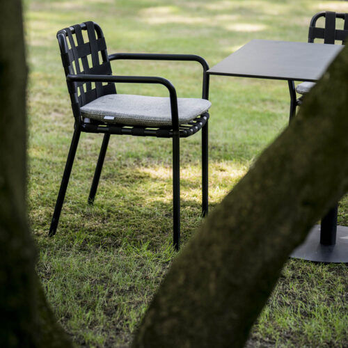 Contemporary garden chair - SHIRE - Schoenhuber Franchi - outdoor / fabric / metal base