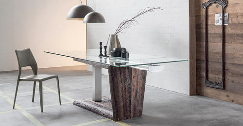 Contemporary table - MASO - Sedit - glass / rectangular / extending