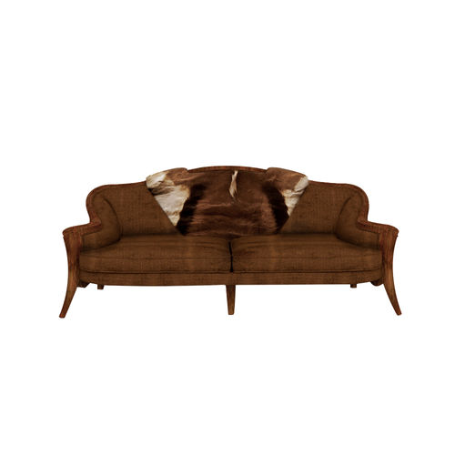 Classic sofa - Opus Stupendo - Sergio Villa Mobilitaly - fabric / leather / brown