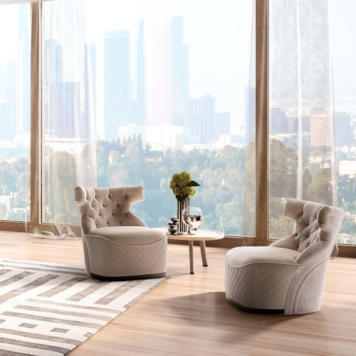 Chesterfield armchair - Dorotea - Siwa Soft Style Home - fabric / solid wood / plywood