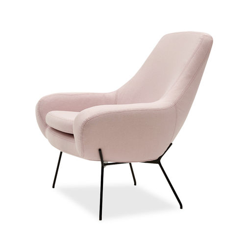 Scandinavian design armchair - NOOMI STRING - SOFTLINE - fabric / steel / with removable cushion