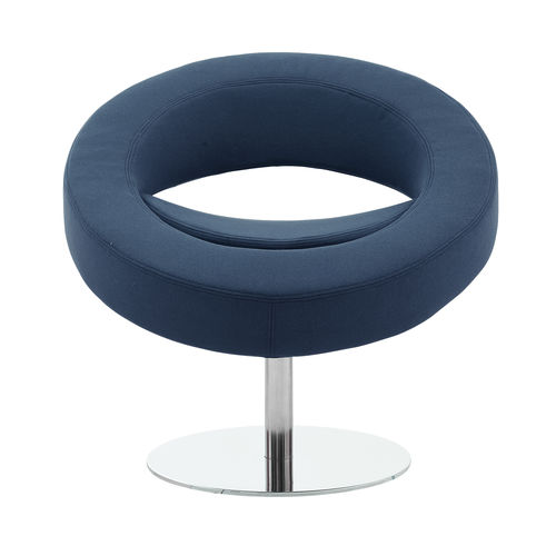 Contemporary armchair - HELLO - SOFTLINE - fabric / steel / with removable cover