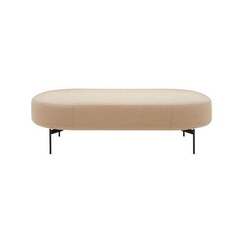 Contemporary pouf - JOE - SOFTLINE - fabric / oval / with removable cover