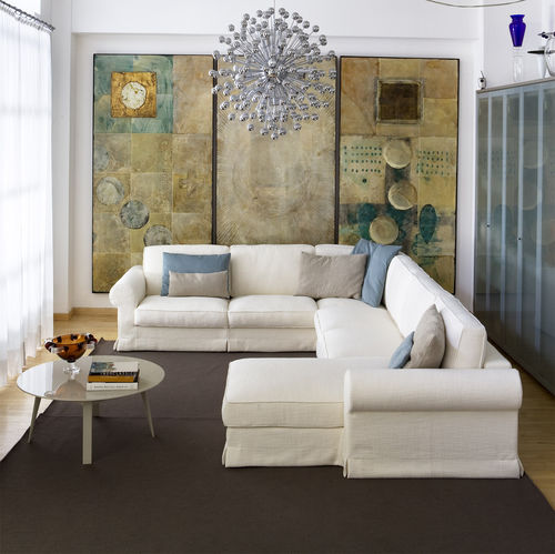 Modular sofa - CAMBRIDGE - Swan Italia - traditional / fabric / leather