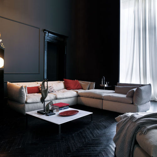Modular sofa - COMPOS 07 - Swan Italia - contemporary / fabric / leather