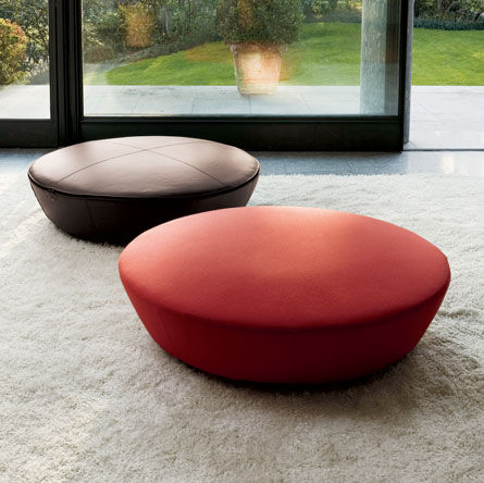 Contemporary pouf - CAKE - Swan Italia - fabric / round / black
