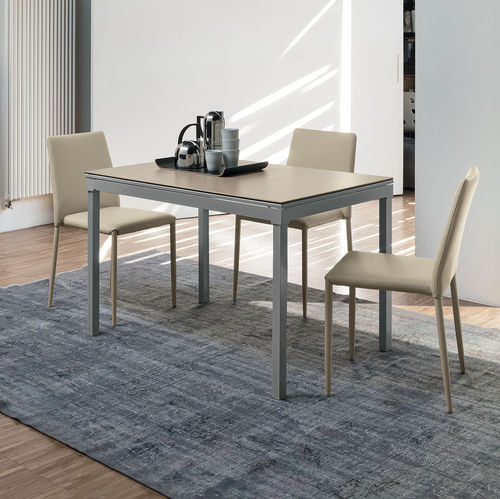 Contemporary dining table - PERIGEO 115 - Target Point - lacquered MDF / tempered glass / porcelain stoneware