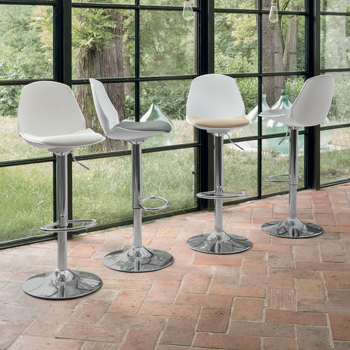 Contemporary bar chair - VALENCIA - Target Point - indoor / polypropylene / chromed metal base