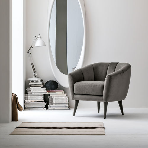 Contemporary armchair - TEBE - Target Point - fabric / gray / brown