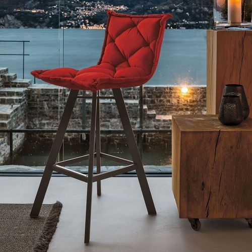 Contemporary bar chair - DIGIONE PLUS - Target Point - indoor / fabric / painted metal base