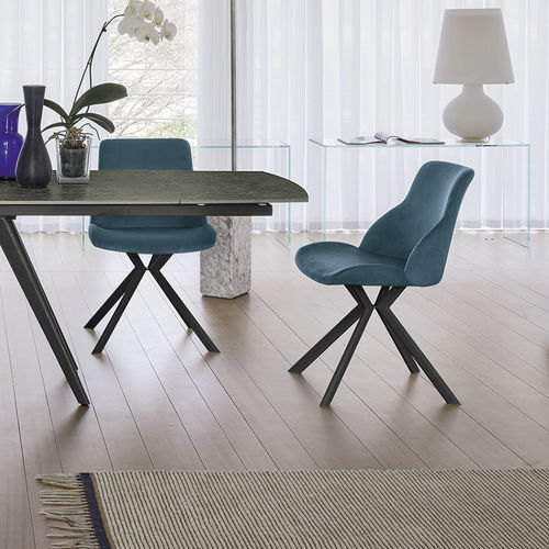 Contemporary dining chair - BRASILIA NEW - Target Point - indoor / fabric / painted metal base