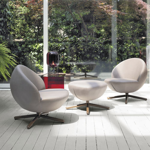 Contemporary armchair - VOVO - Target Point - fabric / metal / with footrest