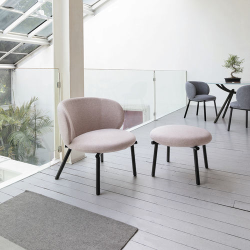Contemporary armchair - KYOTO - Target Point - fabric / metal / blue
