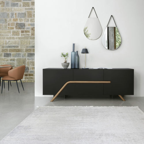 Contemporary sideboard - DILECTA 210 - Target Point - brushed metal / lacquered wood / black
