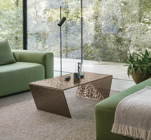 Contemporary coffee table - LYRA - Target Point - glass / glass base / rectangular