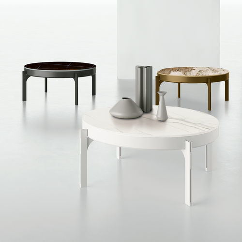 Contemporary coffee table - MUSEO - Target Point - porcelain stoneware / metal base / round