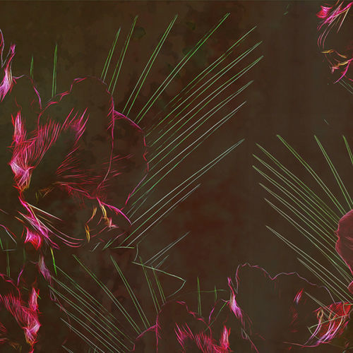Contemporary wallpaper - BALI TOUCH - Tonin Casa - floral / red / for living rooms