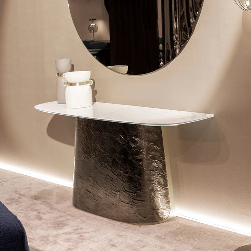 Contemporary console table - ADONE - Tonin Casa - wooden / ceramic / metal base
