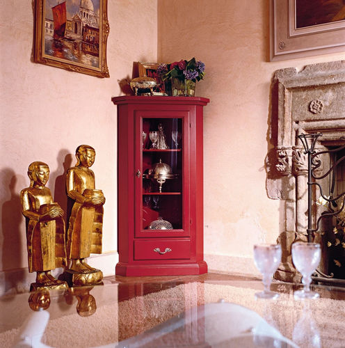 Traditional display case - COLUMBA - Tonin Casa - lacquered wood / with drawers / with swing doors