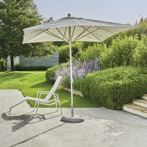 Square parasol - AMALFI - Varaschin - mast-centered / painted aluminum / polyester