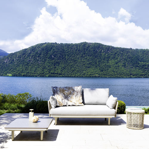 Contemporary sofa - EMMA  - Varaschin - outdoor / fabric / with armrests