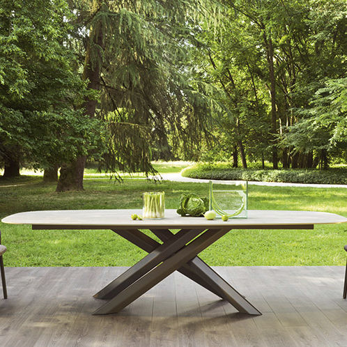 Contemporary table - SYSTEM STAR - Varaschin - HPL / ceramic / aluminum base