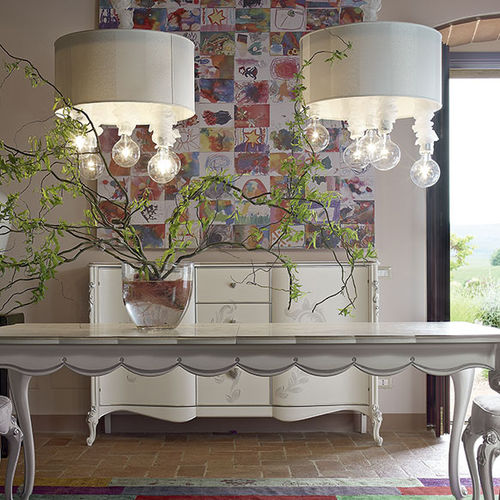 Pendant lamp - LUDOVICA  - Volpi - fabric / classic / corded